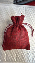 Red Linen Drawstring Bag 3.9x5.5in (Pack of 50)