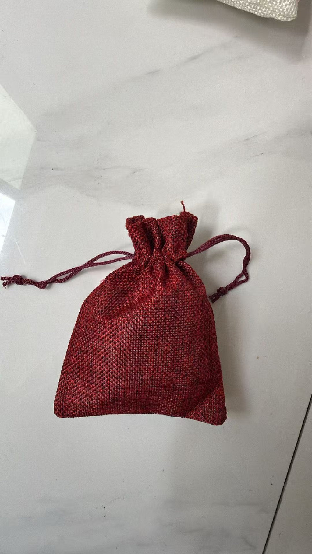 Linen Drawstring Bags - Mixed Colors (Burgundy/White/Pink)