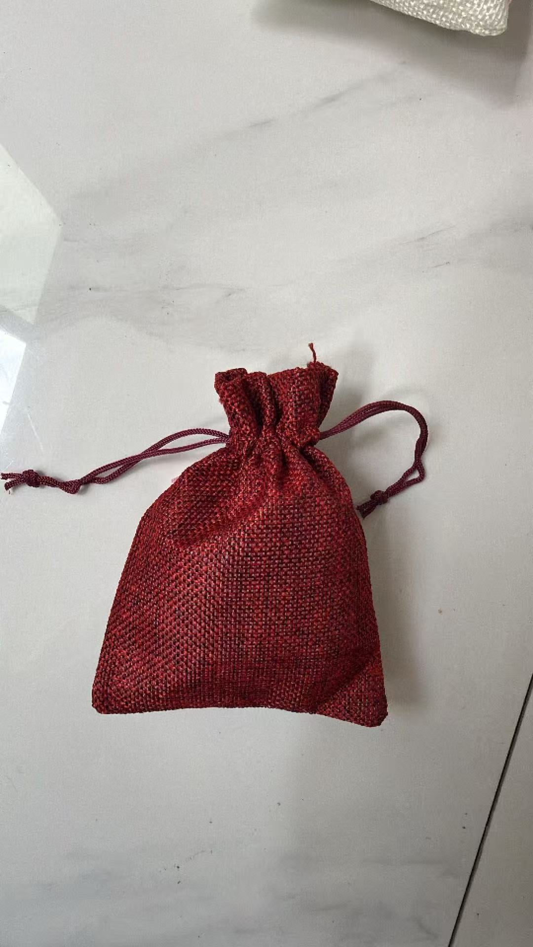 Linen Drawstring Bags - Full Case 38 packs (1,900pcs) Burgundy/White/Pink