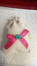 Linen Bow Drawstring Bag 3.9x5.5in (Pack of 50)