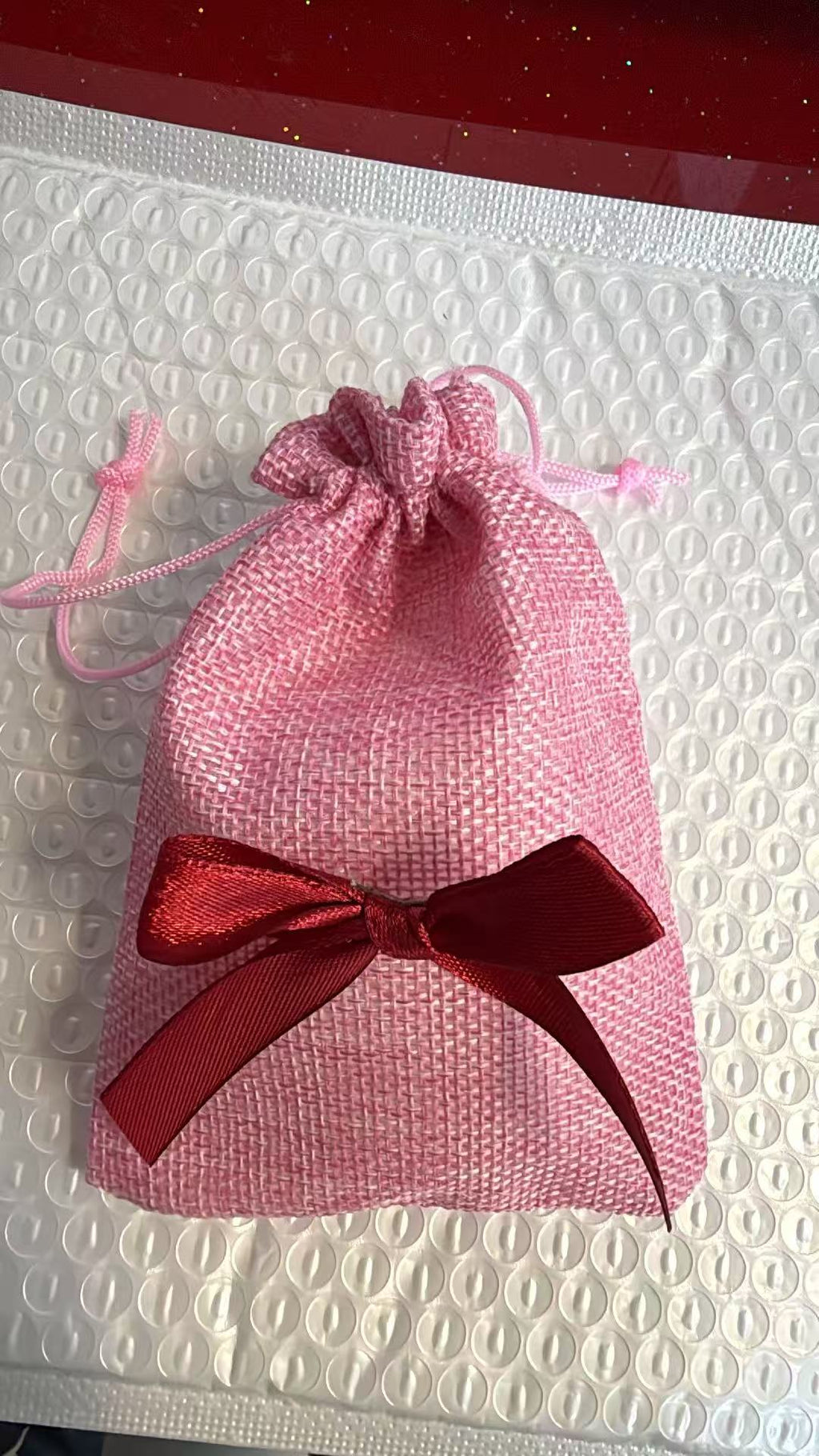Linen Bow Drawstring Bag 3.9x5.5in (Pack of 50)
